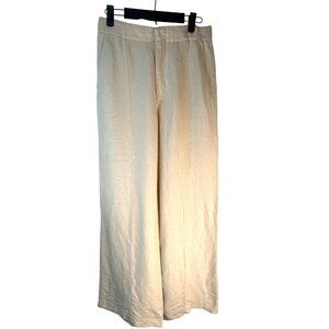 ZARA Womens Small Linen Beige Wide-Leg Pants
